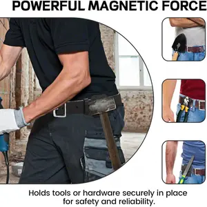 Heavy-Duty Magnetic Tool Holder - Secure Clip-On Belt Magnet Holster for Screwdrivers, Wrenches, Pliers, Hammers, Nails, Sockets, Drill Bits, and All Magnetic Tools & Hardware