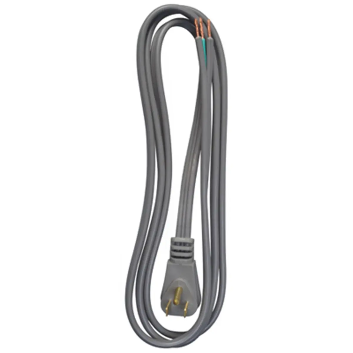 212 MAIN Master Electrician 09726ME UL Listed Replacement Power Supply Cord - 6 ft Gray, 13A Right Angle Plug, Right Angle Plug 13A
