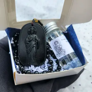 Saint Jude Blessed Necklace with holy water, Escapularios de San Judas Tadeo Bendecidos con agua bendita, Men Jewelry, Pendant, Unisex, Father's Day Gift, Jewelry