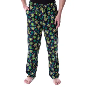 Men's Teenage Mutant Ninja Turtles TMNT All-Over Character Theme Lounge Pajama Pants