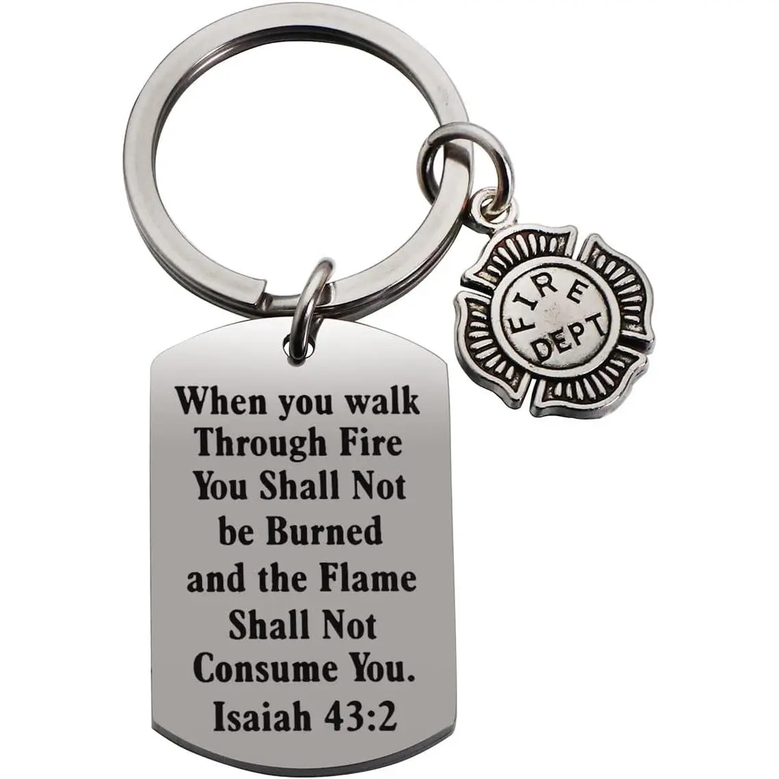 Fireman Keychain - Be Safe Prayer for Firemen - Graduation Gift