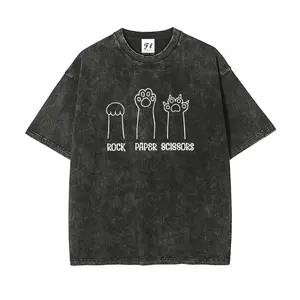 Unisex “Rock Paper Scissors“  Vintage Washed Short Sleeve T-Shirt