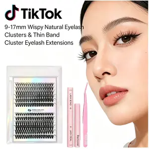 Natural Wispy Lash Clusters9-17mm I Ultra-Thin Invisible Band DIY EyelashExtensions, Soft & Lightweight for All-DayComfort