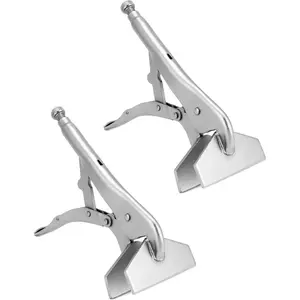10" Locking Sheet Metal Clamp, 2 Pack Welding Locking Plier Tools, Heavy Duty Sheet Metal Grip Tool, Adjustable Opening Nickle Plated Welding Plier