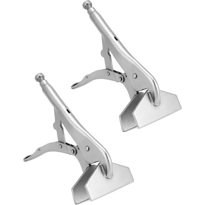 10" Locking Sheet Metal Clamp, 2 Pack Welding Locking Plier Tools, Heavy Duty Sheet Metal Grip Tool, Adjustable Opening Nickle Plated Welding Plier