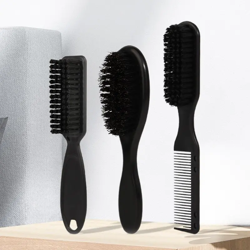 Portable Hair Styling Brush Set, 3 Counts Beard Hair Styling Comb Set, Professional Heatless Hair Styling Tool for Men & Women & Hairdresser
