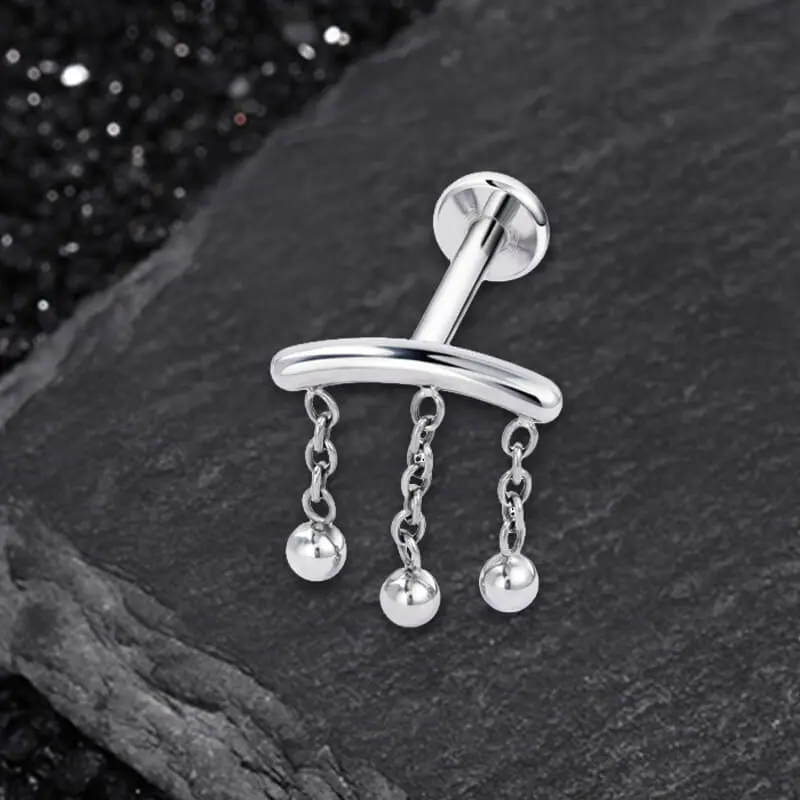 GTHIC Minimalist Tassel Chain G23 Titanium Piercing Statement Jewelry for Women Daily Wear Birthday Gift