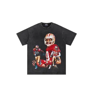 Women's Jerry Rice Legend Streetwear T-Shirt - The Drizzled, Cotton Fabric, Short-Sleeve, Loose Fit