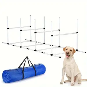 4 Pieces Dog Agility Equipment with Adjustable Height Jump Bars Adjustable Dog Agility Jumps with Carry Bag Exercise Dog Jumping Hurdles for Indoor Outdoor Dog Agility Course Game
