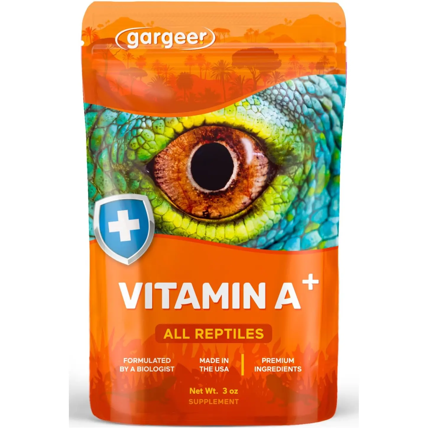 Gargeer 3oz Reptiles Vitamin A Supplement. Skin & Vision Support, USA Made