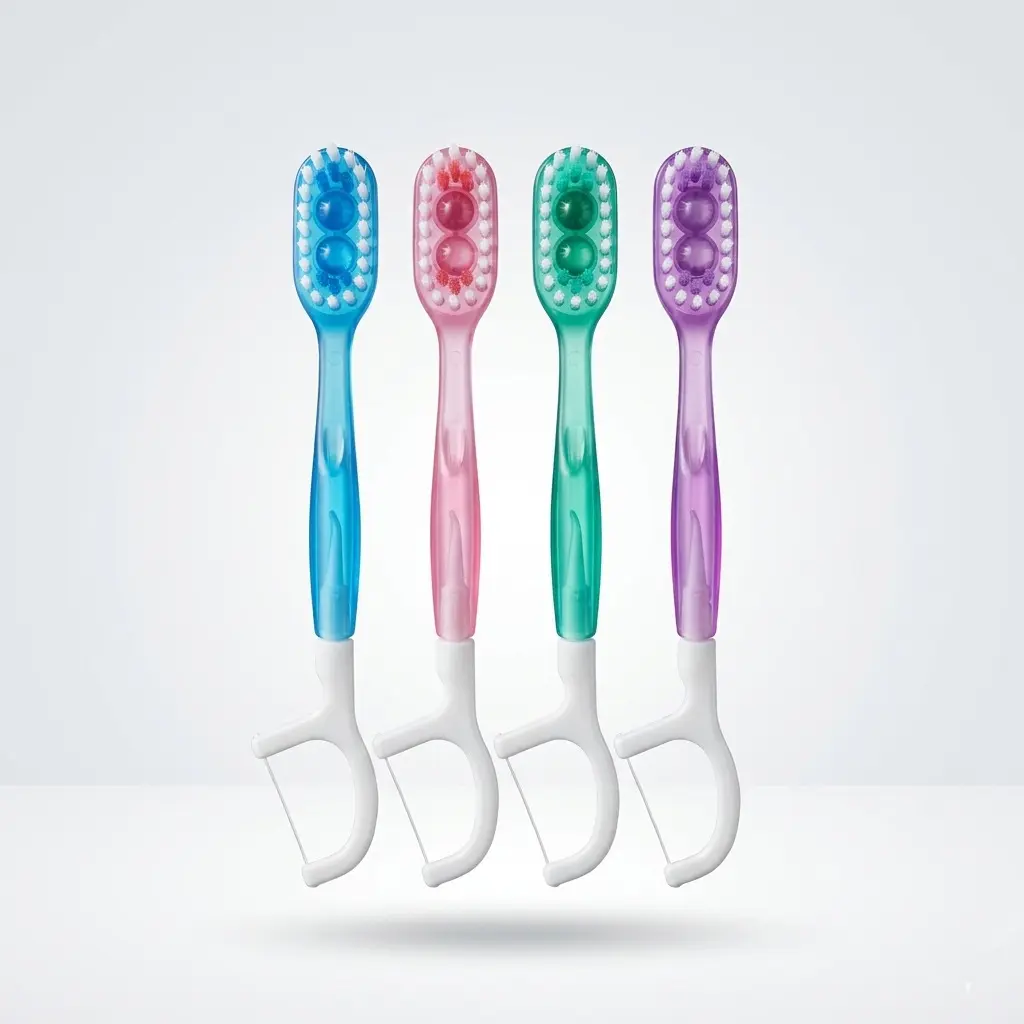 Double-ball disposable toothbrushes with soft bristles, convenient and portable, 16-pack