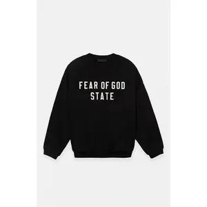 Fear of God ESSENTIALS Men's Black Heavy Crew Neck Sweatshirt