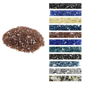VEVOR Fire Glass, 10 LBS/ 4.5 KG High-Temperature Resistant Fireplace Rocks, 1/4-Inch/ 6.35 mm Reflective Smokeless Firepit Glass Rock, High Luster Stone Landscaping for Fire Pit Table, Copper