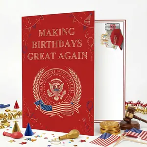 "Make Birthdays Great Again" Talking Birthday Card - Funny Political Gag Gift with Real Voice Audio - Novelty Musical Greeting Card for Men, Women, Dad & Mom (5x7")