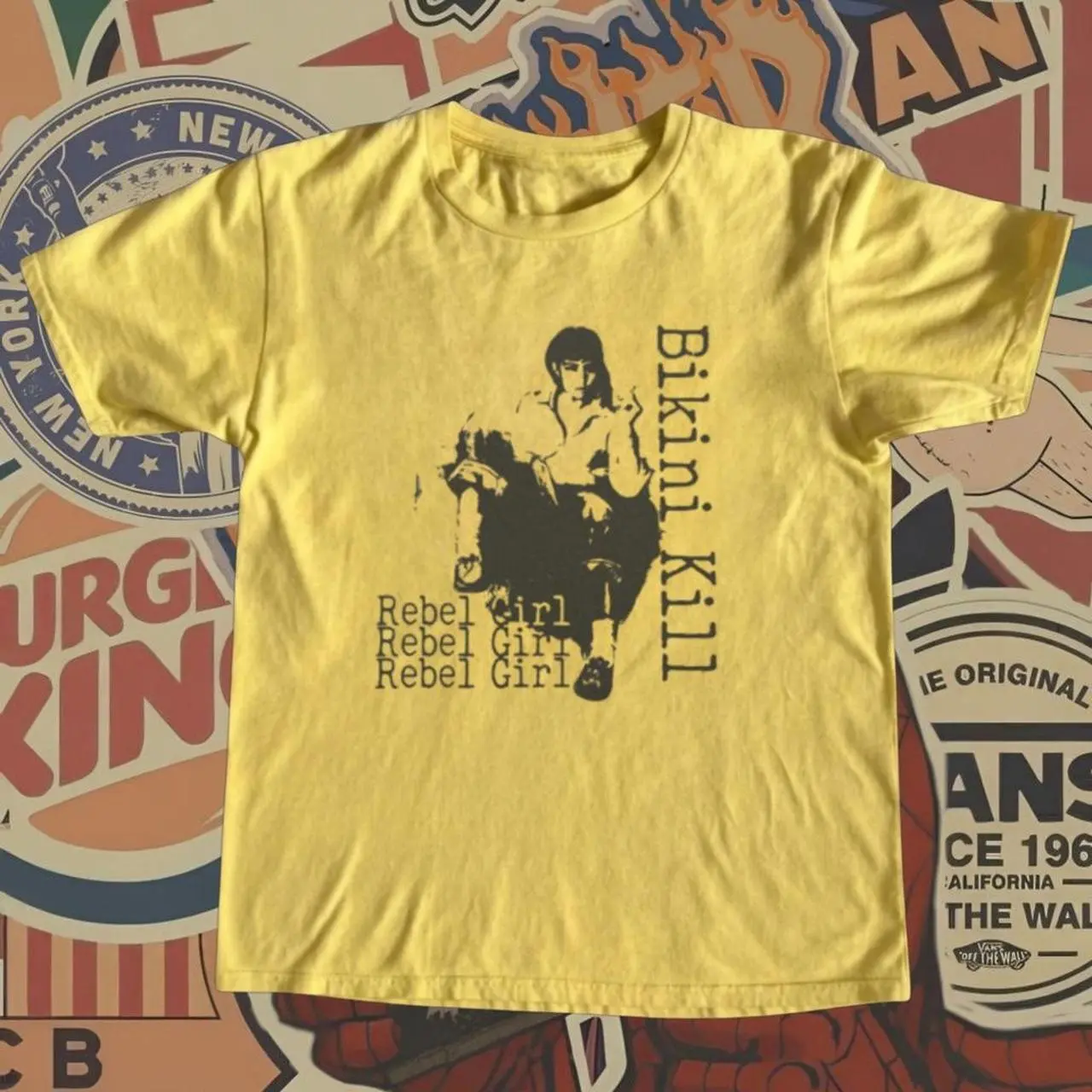 Bikini Kill Babytee Vintage Rebel Girl Riot Girl Graphic Tee, Retro Punk Rock Band Merch Shirt, Loose Fit Unisex Top