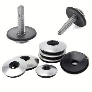 200pcs Waterproof Rubber Gaskets, Adhesive Sealing Rings, Safety Connector Rubber Gaskets, Galvanized Composite Set, Self-Drilling Screw Kit