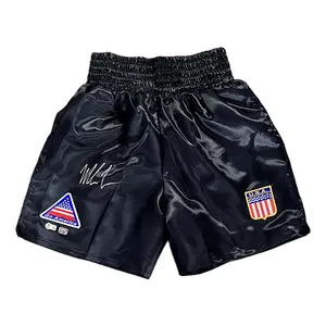 Mike Tyson Autographed Black Boxing Trunks Beckett