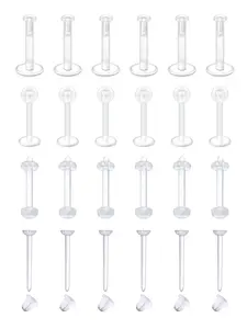 Clear Nose Rings & Studs - Plastic Nose Piercing Retainers - 16g, 20g - Clear Cartilage Earrings & Lip Piercing Retainer