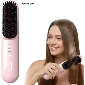 Go Brush - Pro for Short Hair - 2026 Upgraded Cordless Straightening Brush with 30s Fast Heat, 3 Temperature Settings, Ionic & Ceramic Care, 2500mAh USB-C Rechargeable for Frizz-Free Styling