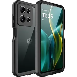 for Moto G 5G 2025 Case Waterproof, Built-in Screen Protector, Rugged Full Body Dustproof Shockproof Protective Cover for Moto G 5G, Black
