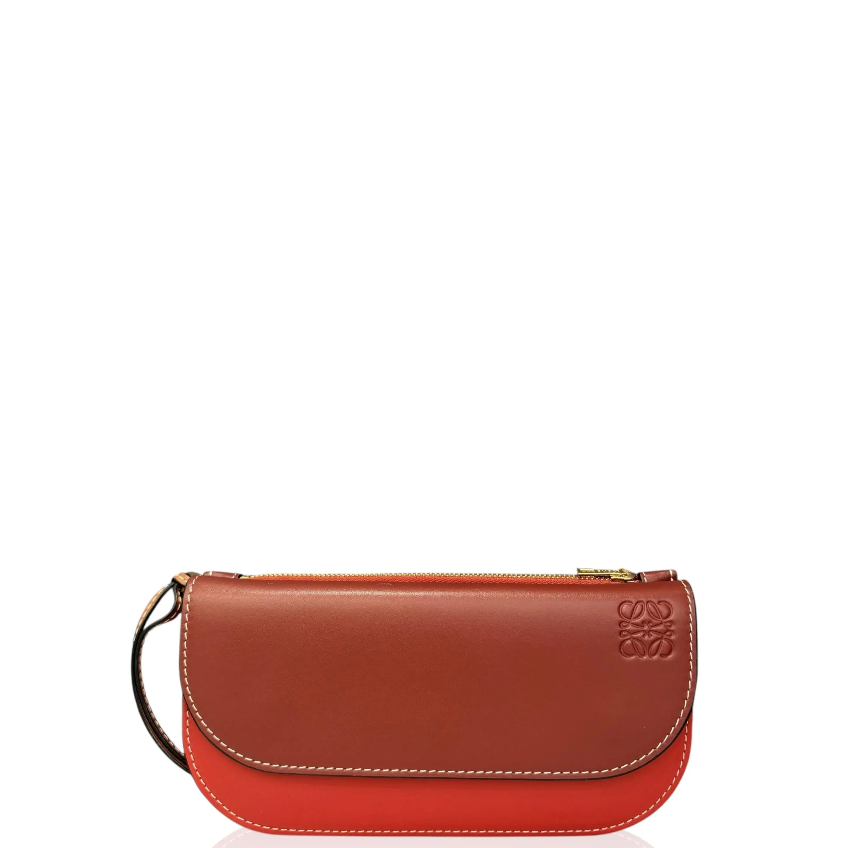 Pre-owned Loewe Leather small leather goods Continental Wallet Calfskin Burgundy Red (gn051026a1)