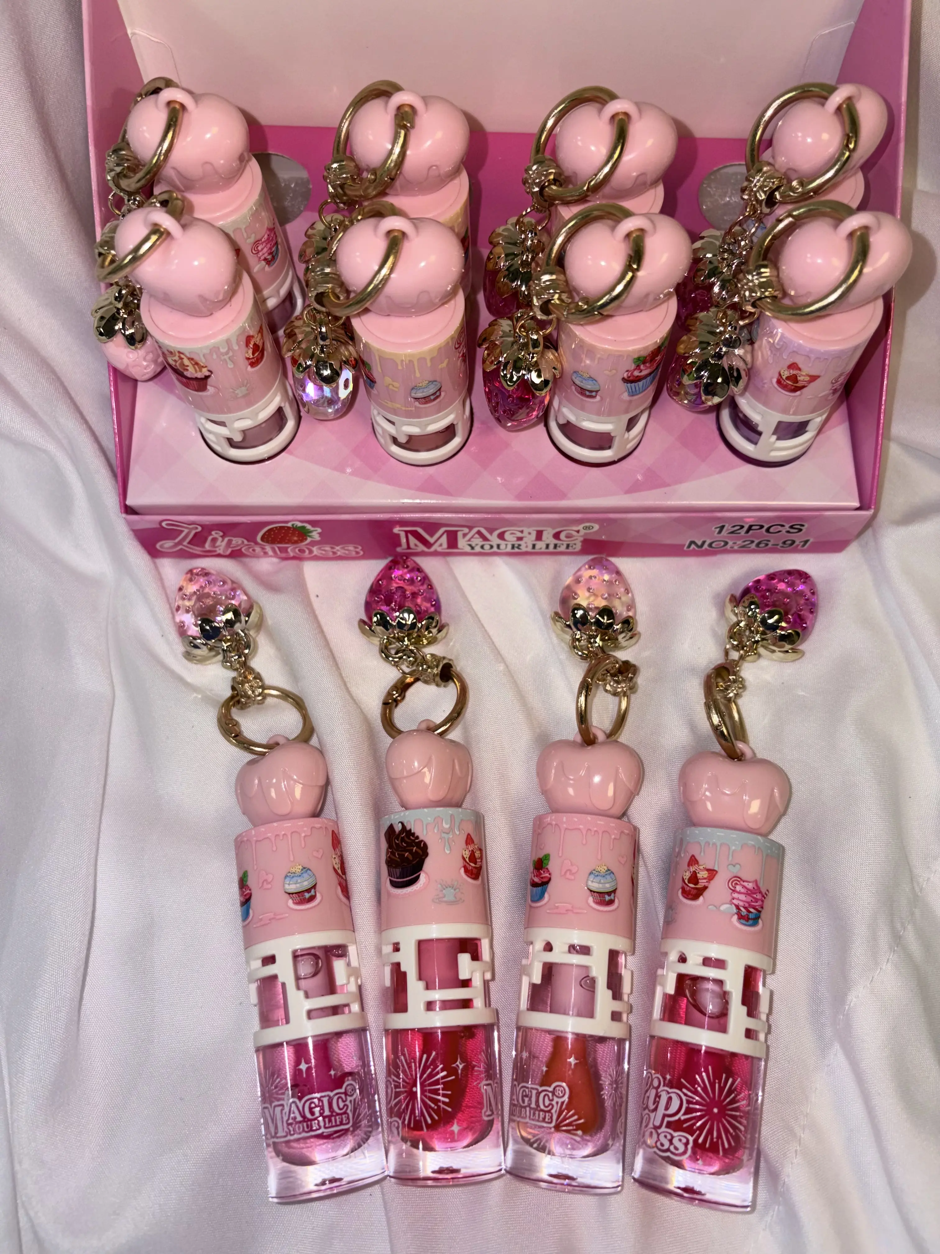 Strawberry Lip Gloss Keychain