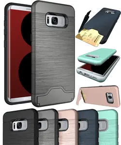 NAKEDCELLPHONE'S CREDIT CARD WALLET SLOT KICKSTAND HARD CASE COVER STAND FOR SAMSUNG GALAXY S8 PLUS, SM-G955, S8+