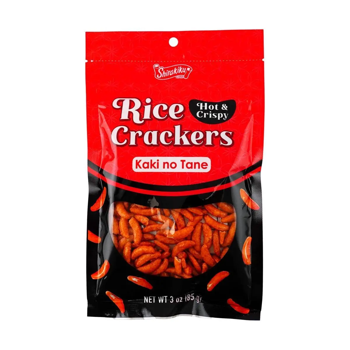 SHIRAKIKU Kaki no Tane Spicy Rice Crackers - Authentic Japanese Senbei Snack, 85g Bag, Perfect for Beer & Sake Pairing