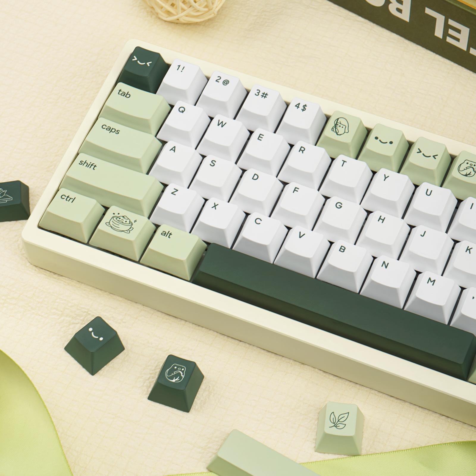 Cute Matcha Green Frog Keycaps 134 Keys-Cherry Profile Dye-Sublimation Custom Keycap-Minimalist Style PBT Key Caps for Cherry MX Switches Mechanical Gaming Keyboard 60% 75% 100% Cute Matcha Green Frog Keycaps 134 Keys-Cherry Profile Dye-Sublimation Custom Keycap-Minimalist Style PBT Key Caps for Cherry MX Switches Mechanical Gaming Keyboard 60% 75% 100%