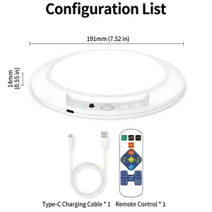 Wireless Rechargeable Ceiling Light, Motion Sensor LED Light with Remote, Battery Powered Magnetic Ceiling Lamp, 3 Color Temperature Modes, Dimmable Indoor Lighting for Closet, Pantry, Hallway, Bedroom and Garage