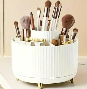 360 Rotate Makeup Brush Holder Organizer,Makeup Organizers Countertop, Makeup Organizer Box,Makeup organization and Skincare Storage for Vanity,Desktop, Bathroom