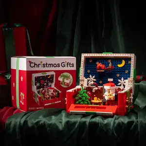 Christmas Countdown Building Block Set, Surprise Box Includes Christmas Tree Nutcracker Santa Design, Holiday Decoration Gift