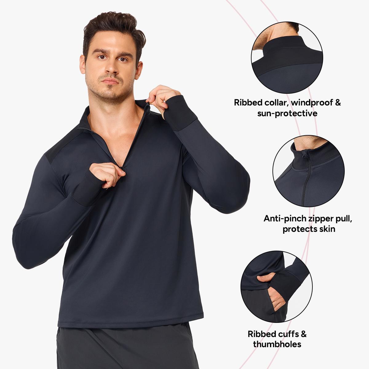 Nebility Men's Compression Long Sleeve Shirt with Reflective Strip Quick Dry Moisture Wicking UV Sun Protection for Fishing Workout Gym Athletic Activities Nebility Men's Compression Long Sleeve Shirt with Reflective Strip Quick Dry Moisture Wicking UV Sun Protection for Fishing Workout Gym Athletic Activities