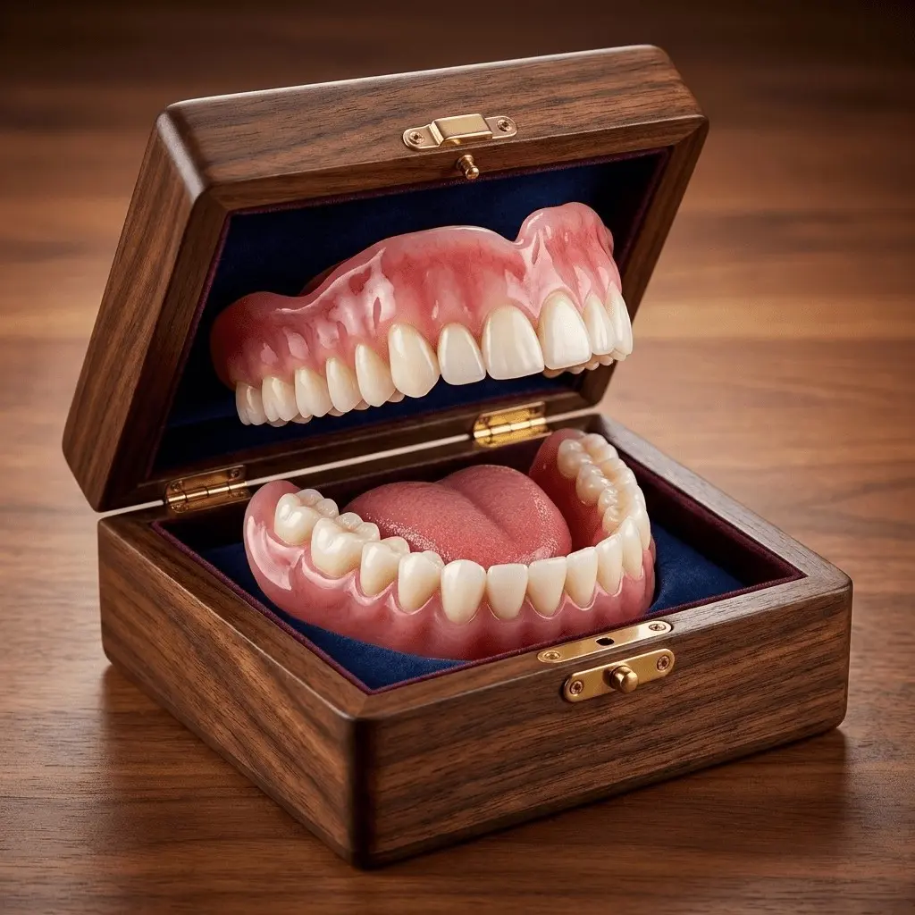 2pcs Full Mouth Cosmetic Teeth Veneers Set: Upper And Lower Realistic Teeth Replacement- Adjustable- Suitable for Cosmetic Teeth Veneers, with Realistic Gums And Teeth, Easy to Use, Instant Smile Transformation(No Surgery Required)- Prosthetic