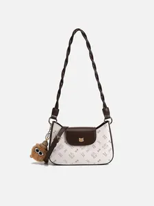 Bag women's bag new cartoon printed pleated baguette bag shoulder messenger bag women's chain bag, Handbag Shoulder Bag