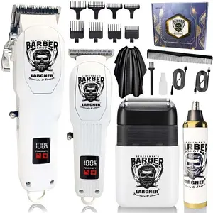 4 in 1 Electric Haircut Trimmer Kit, Rechargeable Hair Clipper Set, Cordless Barber Trimmer, Professional Hair Trimmer for Home & Barber Shop Use