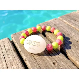 PINK APPLE (Rose Quartz W/ Botswana Red Jade and Green Grass Jasper)