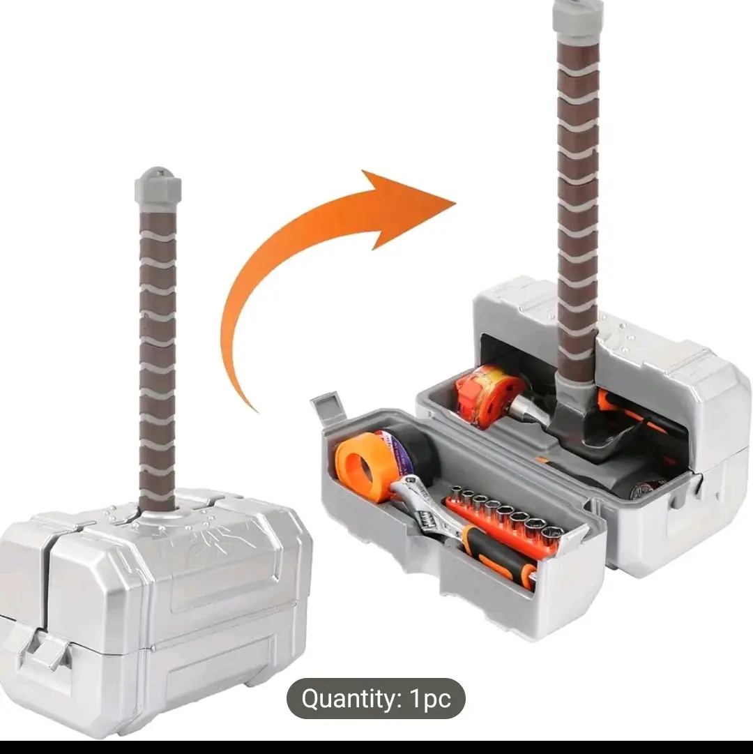 Thor Versatile Toolbox For Men With A Hammer, Suitable For DIY And Home Maintenance, A Unique Household Toolbox, A Great Gift For Men On Holidays.