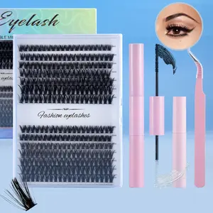 Premium DIY Lash Glue Set - Latex Free, Non-Irritating Eyelash Adhesive, Waterproof & Quick-Dry for Cluster Lashes, Extensions & Eyelash Enhancements - Perfect for At-Home, Travel, Salon & Professional Use - Ideal Makeup Tool for Beginners & Party Ready