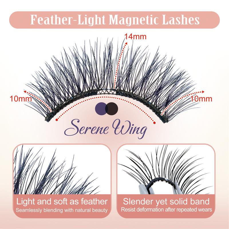 Valentine's & Galentine's Day Gift | Wffenhefragrance No-Glue Magnetic Eyelash Kit | 3D Soft Lightweight Natural Eyelashes with Applicator & Storage Box | Easy Apply Remove Reusable Eco-Friendly