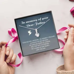 Loss Of Father Gift Necklace, Condolence, Loss Of Dad Gift, Mourning, Grieving, Passing, Sympathy Gift, Dad Memorial Gift, Gift For Daughter, Jewelry Message Card, Necklace Gifts For Birthday, Anniversary, Christmas Day, Thanksgiving