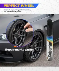 Touch Up Paint for Cars,Wheel Paint,Car Accessories Car Paint Scratch Repair,Car Paint Pen,Car Scratch Remover Pen,Wheel Scratch Fix,Touch Up Paint Pen,Fit for Car Rim Scratch Repair (Black)