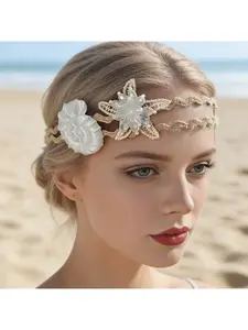 Seaside mermaid headband vacation ocean style starfish seashell hair wreath scenic spot photography