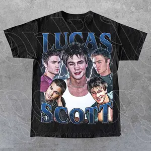 Generic Brand Women's Casual Short-Sleeve Top, 1 Tree Hill Lucas Scott Graphic Tee, Chad Michael Murray Basketball Star Merch, Fan Gift T-Shirt with Comfortable Fabric & Flattering Fit