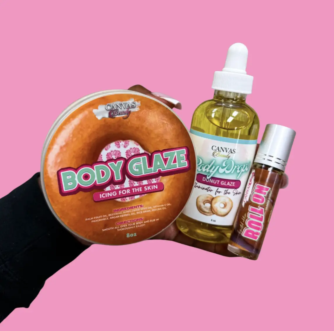 LIMITED EDITION Canvas Beauty Trios - Canvas Body Glaze, Body Drop, and Roll-Up - Moisturizing Aroma for Body Care and Comfort
