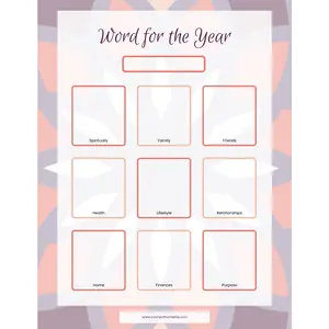 Word for the Year Worksheet