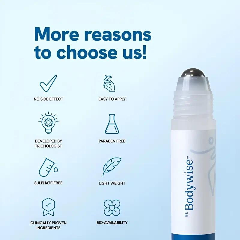 2x Be Bodywise Advanced Hair Growth Roll-On Serum 25ml with 3% Rosemary 2% Aminexil 3% Redensyl 2% Anagain Paraben & Sulphate Free Non-Oily Mess-Free 2x Be Bodywise Advanced Hair Growth Roll-On Serum 25ml with 3% Rosemary 2% Aminexil 3% Redensyl 2% Anagain Paraben & Sulphate Free Non-Oily Mess-Free