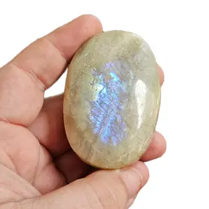 Blue Flash Moonstone Palm Stone from Cypress Sanctuary & Spell for Lunar Energy