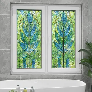 Privacy Glass Film, Colorful Spray Pattern Decorative Window Sticker, Static Cling Frosted Glass Film for Home & Office Use, Ornaments