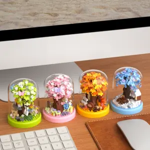 Spring Summer Autumn Small Particle Building Blocks Tree House, Dust Cover Included, Back-To-School DIY Gift, 2026 Trending Toy Present